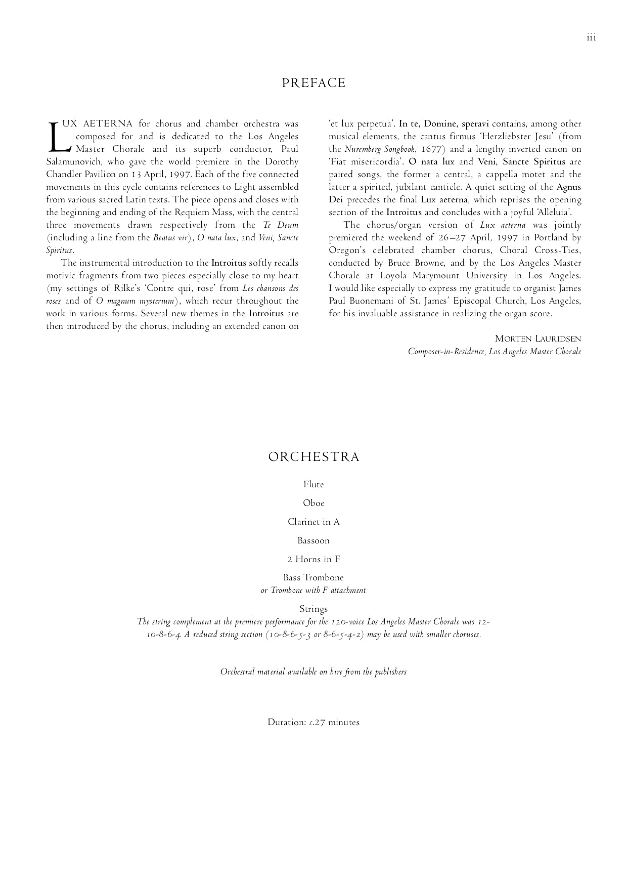 Morten Lauridsen - Lux Aeterna (Mixed Voices) Vocal Sheet Music