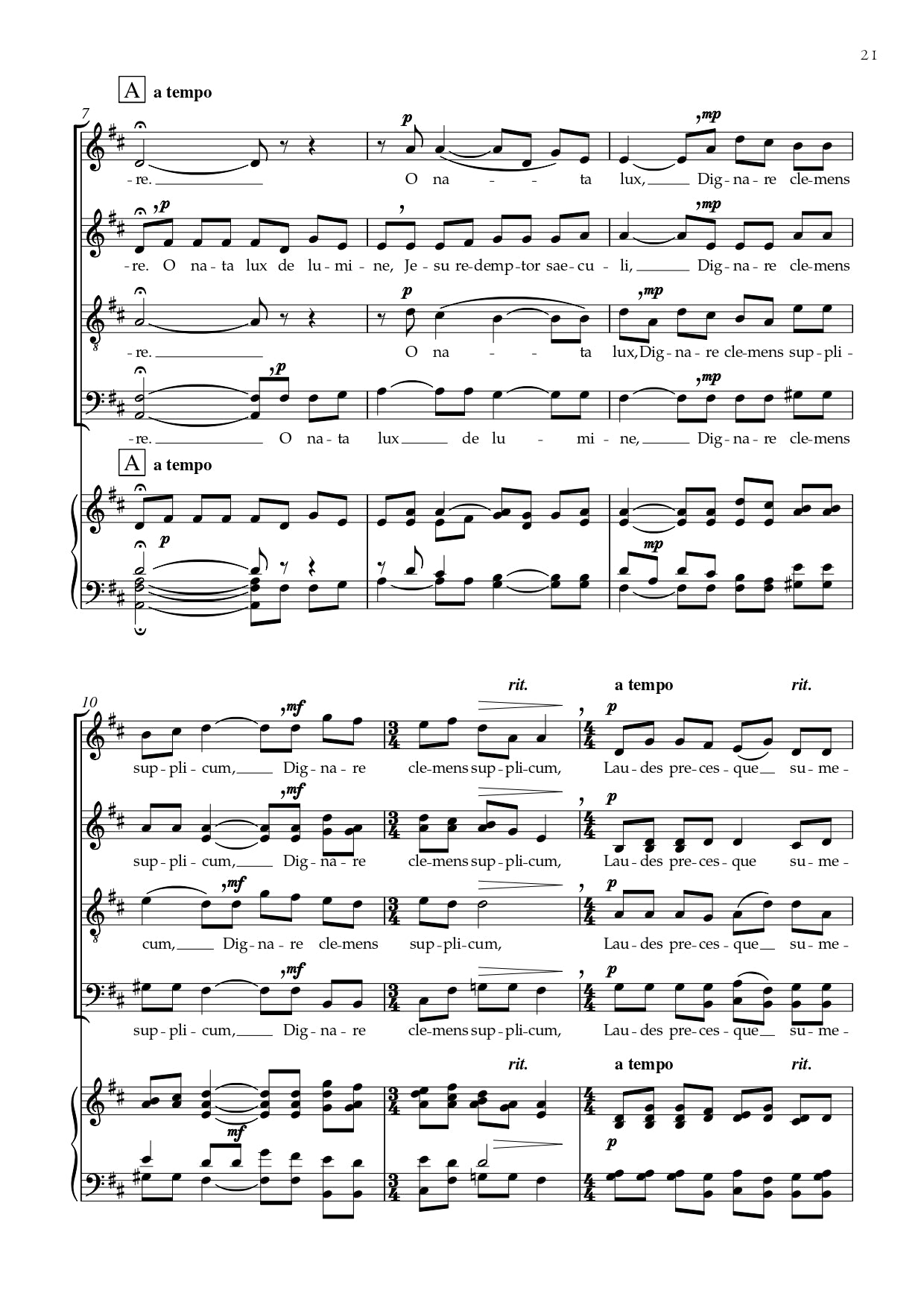 Morten Lauridsen - Lux Aeterna (Mixed Voices) Vocal Sheet Music