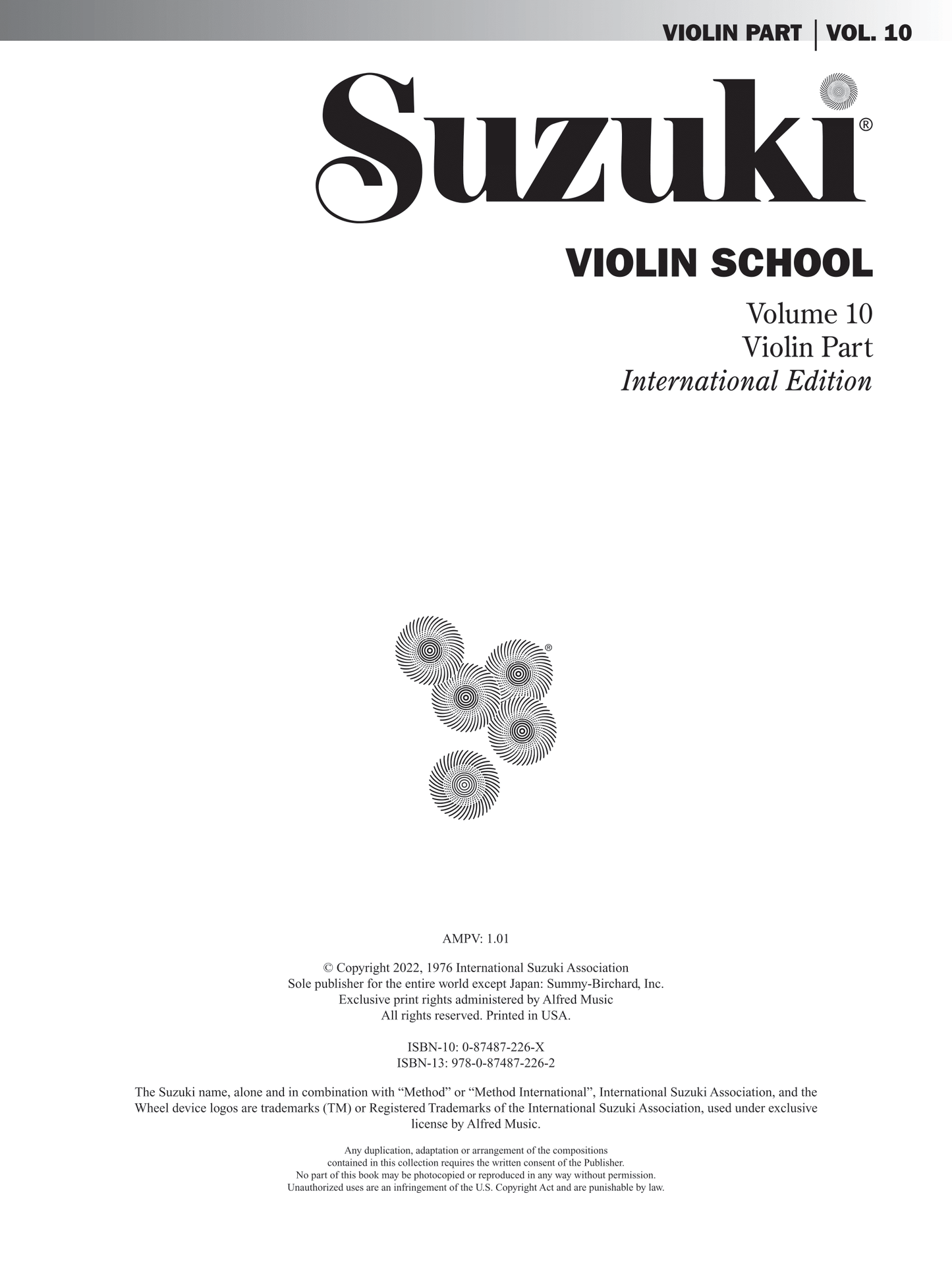 Suzuki Violin School - Volume 10 Violin Part Book