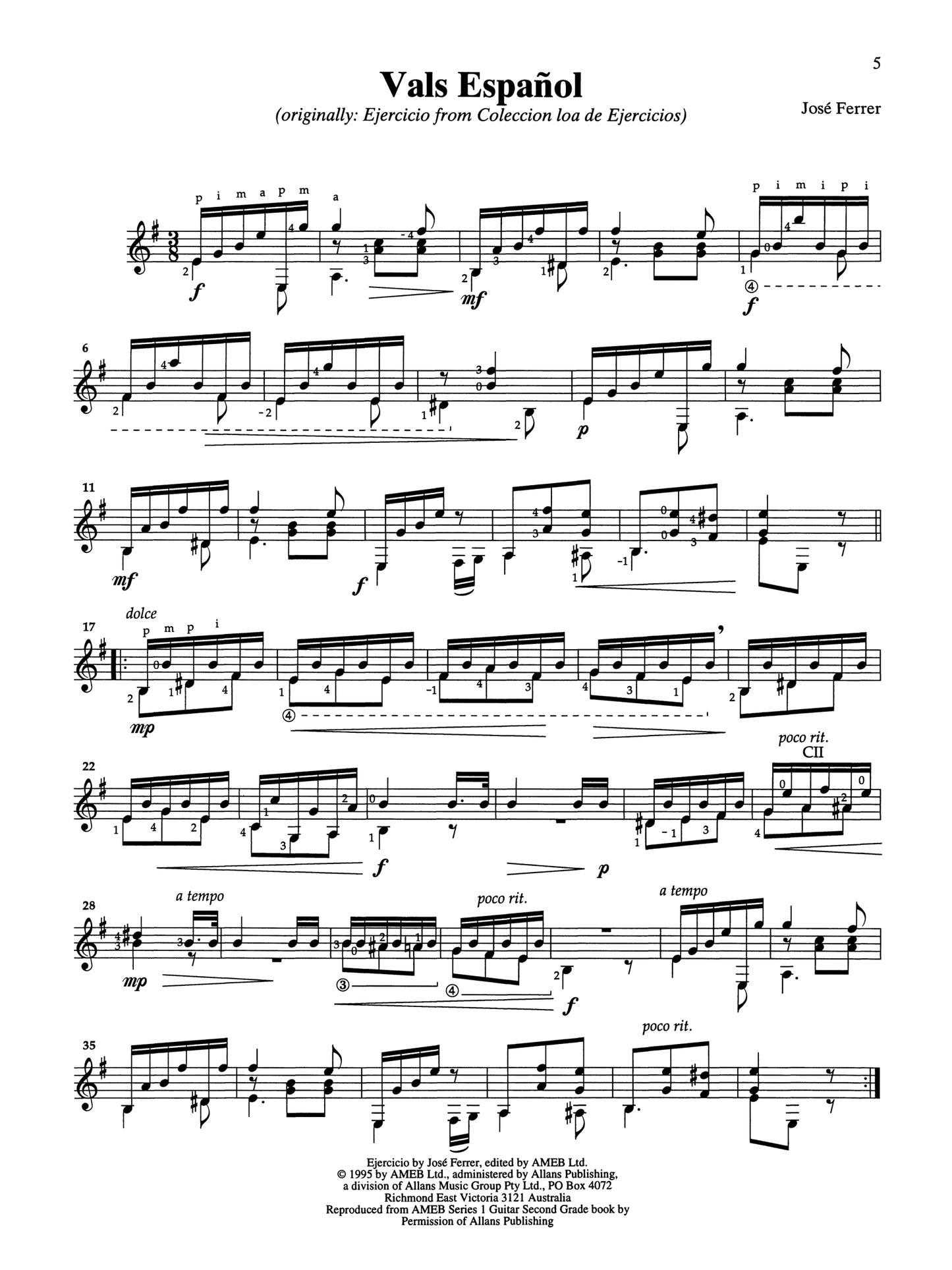 Suzuki Guitar School - Volume 5 Guitar Part Book (International Edition)