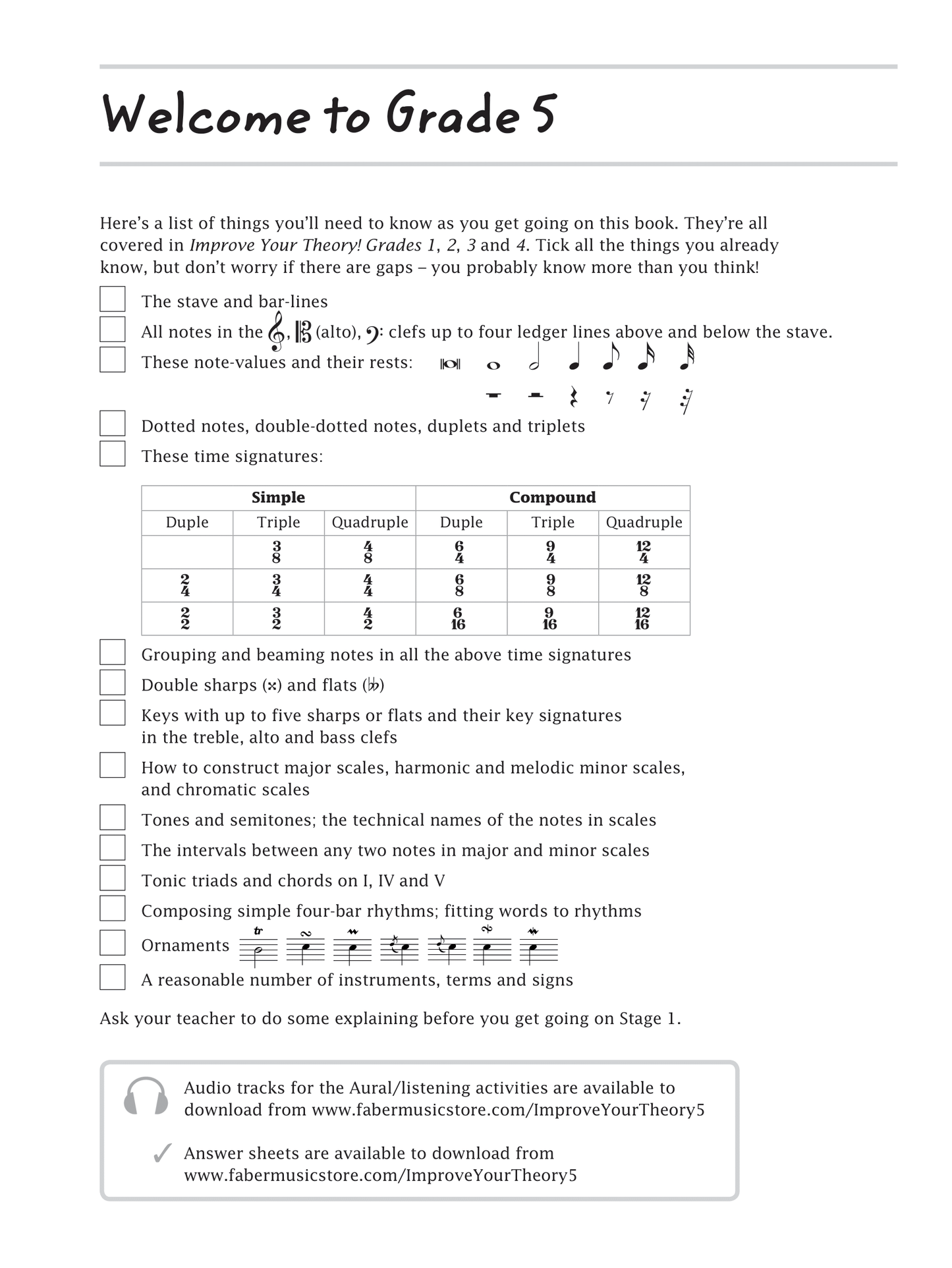 Improve Your Theory - Grade 5 Book