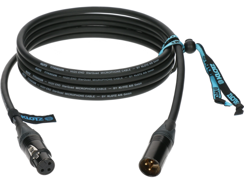 Klotz TI MIK Titanium Starquad Microphone Cable XLR With Gold ContacTS By Neutrik - 5m