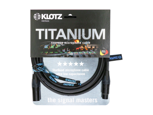Klotz TI MIK Titanium Starquad Microphone Cable XLR With Gold ContacTS By Neutrik - 5m