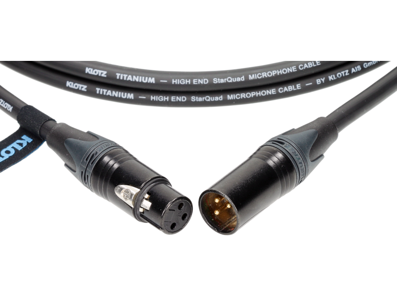 Klotz TI MIK Titanium Starquad Microphone Cable XLR With Gold ContacTS By Neutrik - 5m
