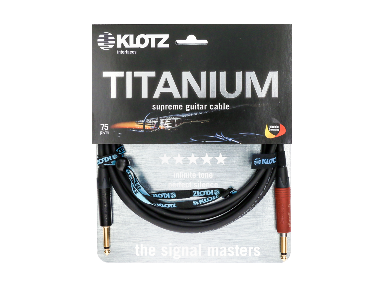 Klotz TI PSP Titanium Supreme Guitar Cable With Neutrik Silent Plug - 6m