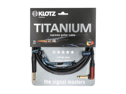 Klotz TIR PSP Titanium Supreme Guitar Cable with Right Angle Jack - 3m