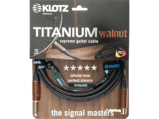 Klotz TIW PR Titanium Walnut - Supreme Guitar Cable With Walnut Sleeves - 3m