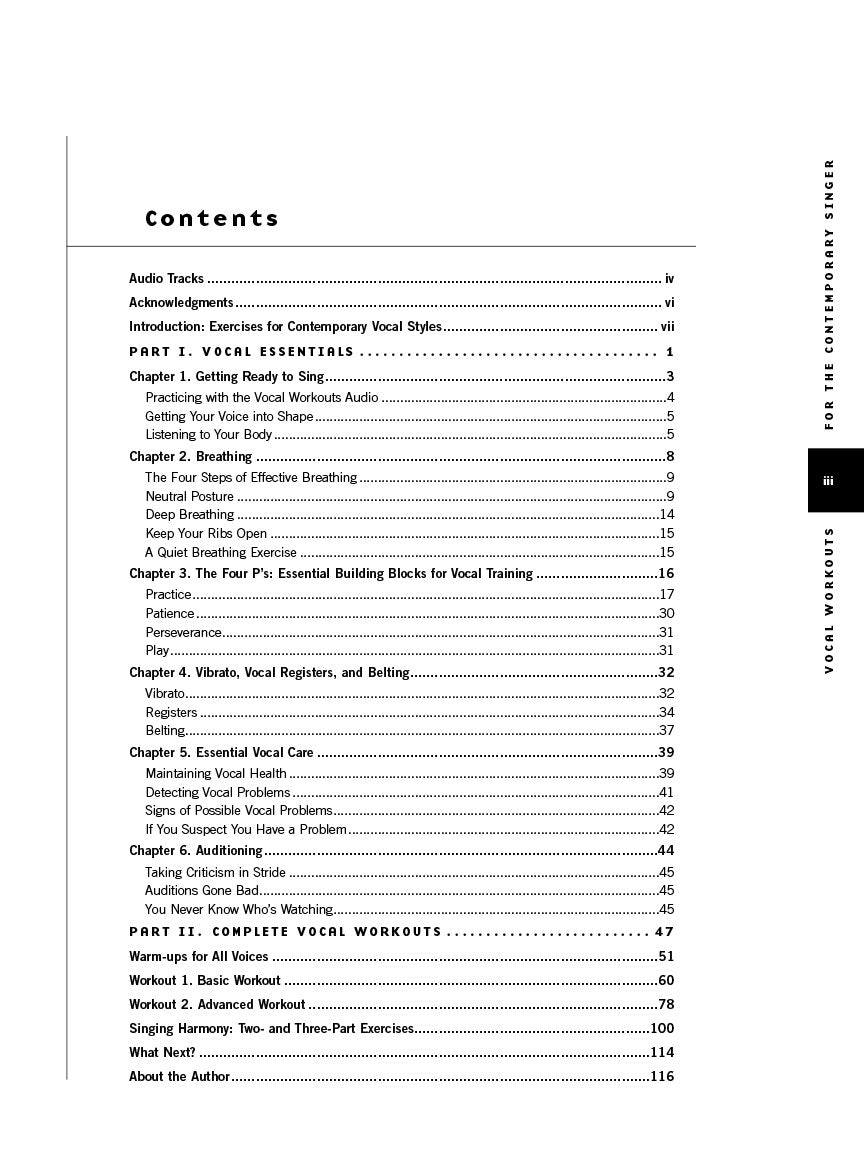Vocal Workouts For Contemporary Singer Book/Ola