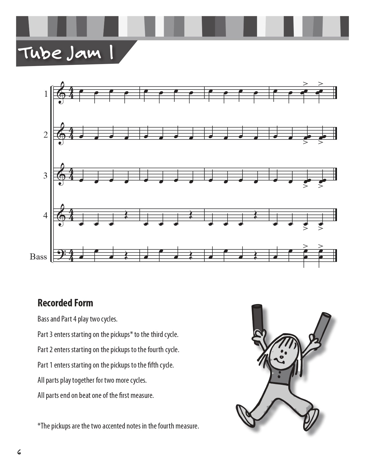 Tube Jams Book - Improvisational Riffs For Boomwackers with Reproducible Sheets