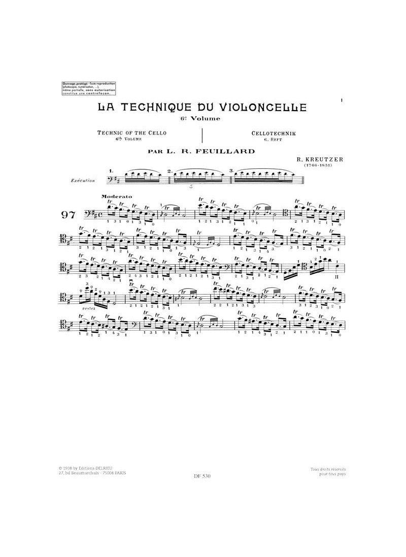 Feuillard - Technique Of Cello Volume 6 Book