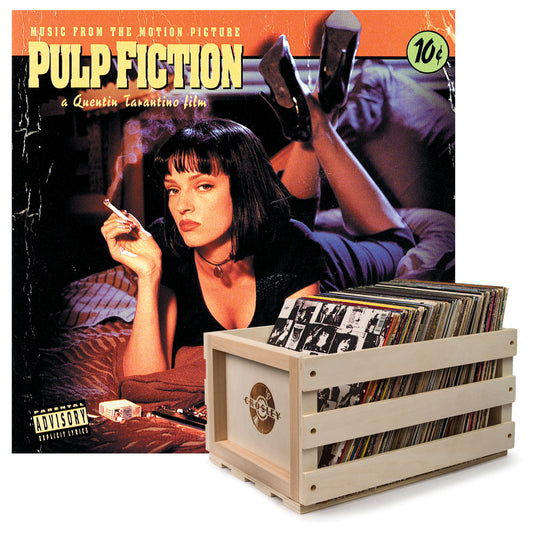 The Pulp Fiction Soundtrack Vinyl Album and Crosley Vinyl Crate Bundle
