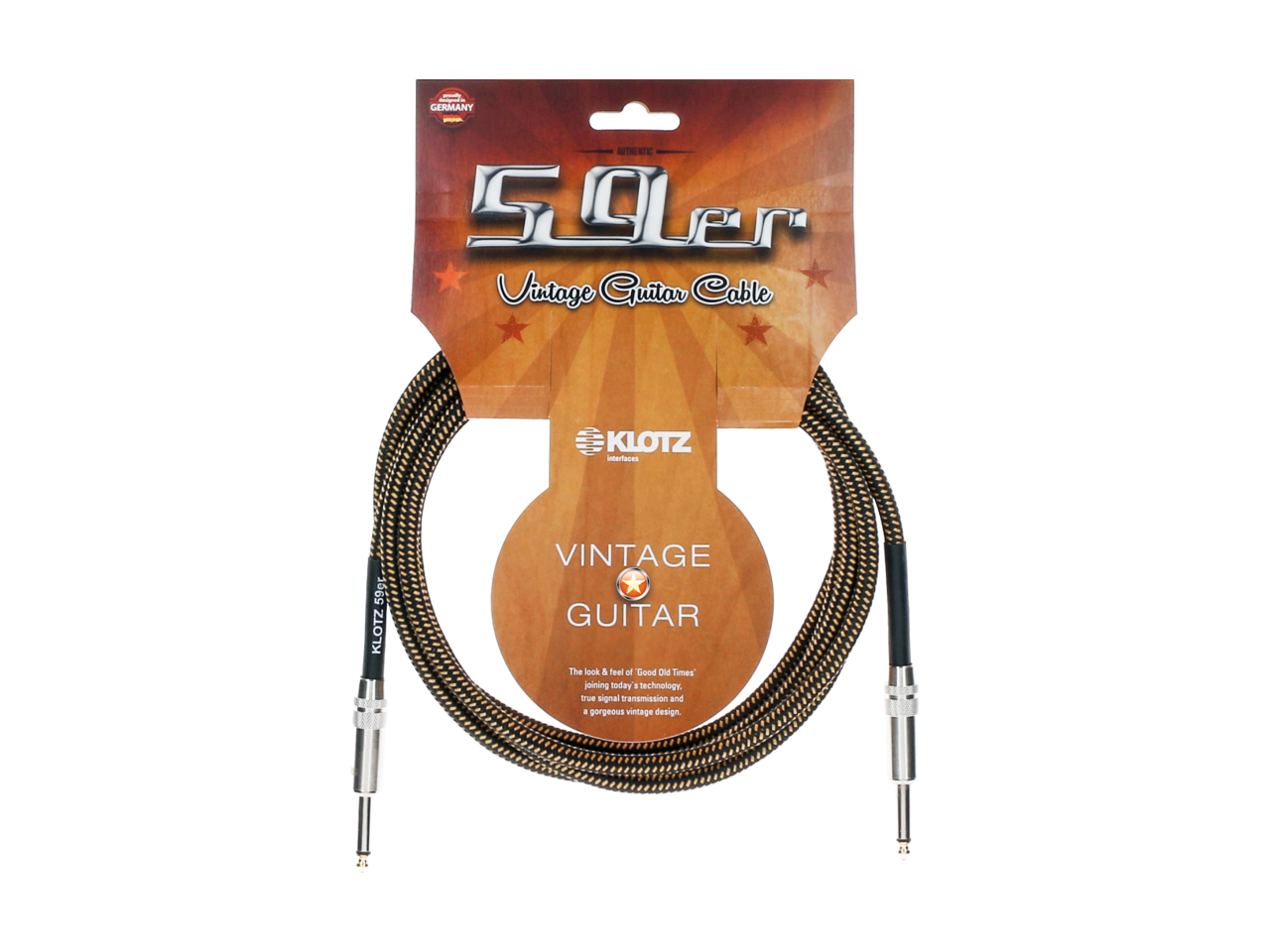 Klotz VIN 59Er Pro Vintage Guitar Cable with Straight Jacks - 3m