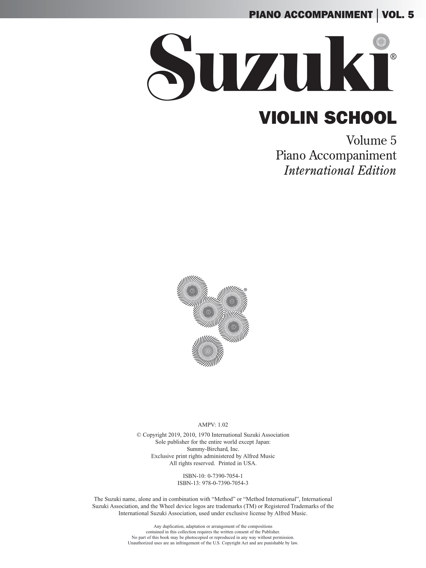 Suzuki Violin School - Volume 5 Piano Accompaniment Book