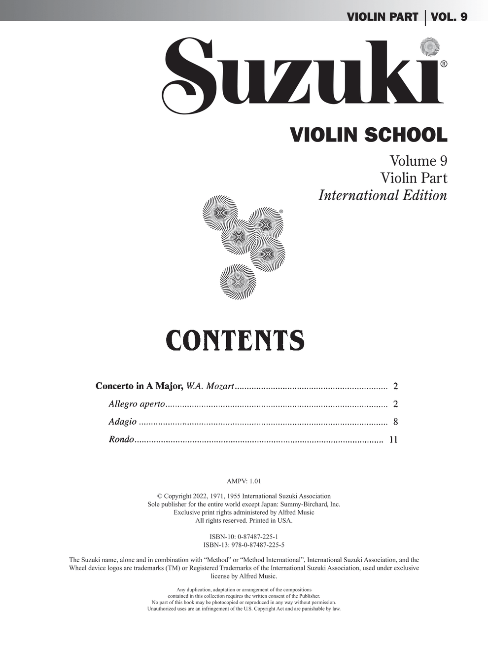 Suzuki Violin School - Volume 9 Violin Part Book – Music2u.com.au