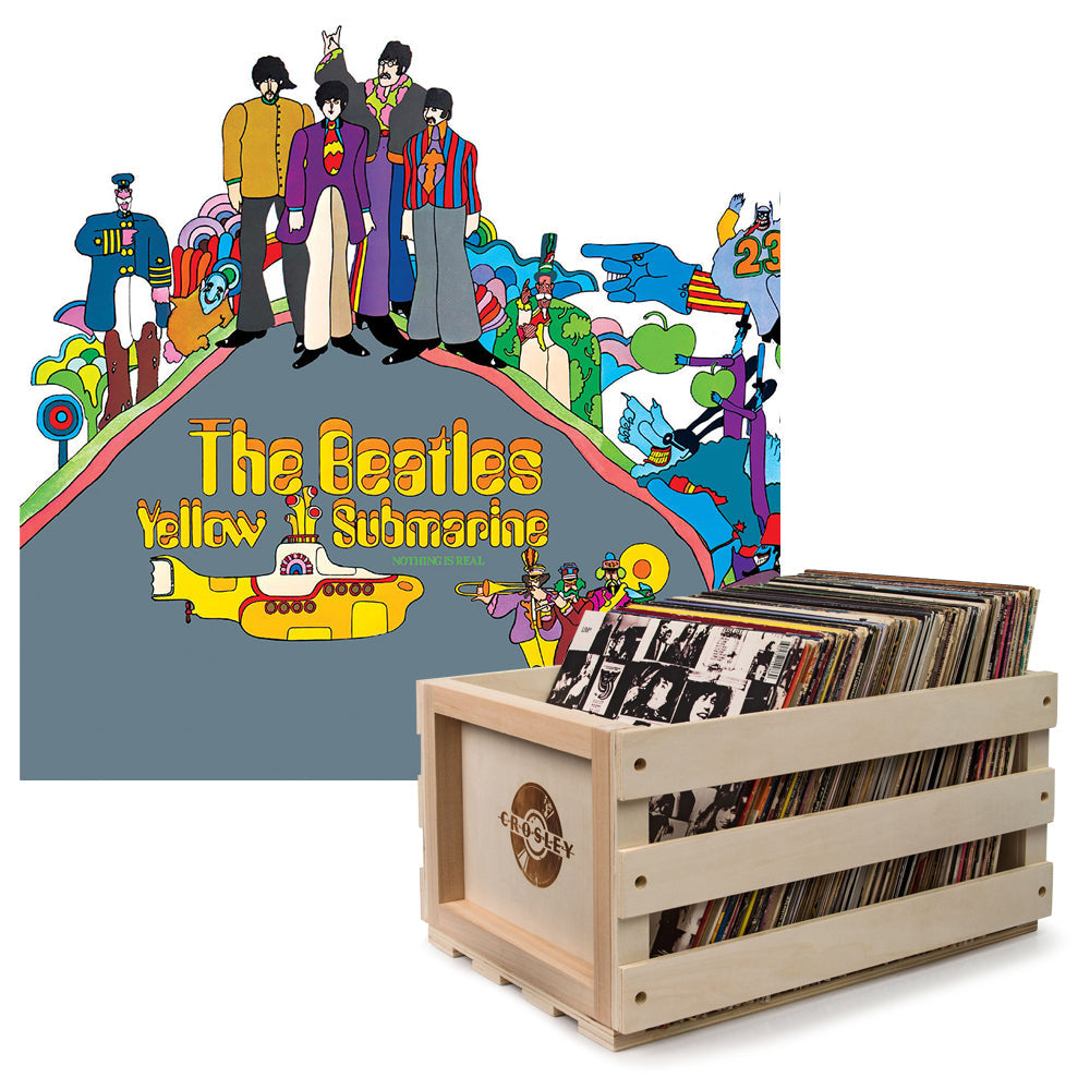 The Beatles 'Yellow Submarine' Vinyl Album and Crosley Vinyl Crate Bundle