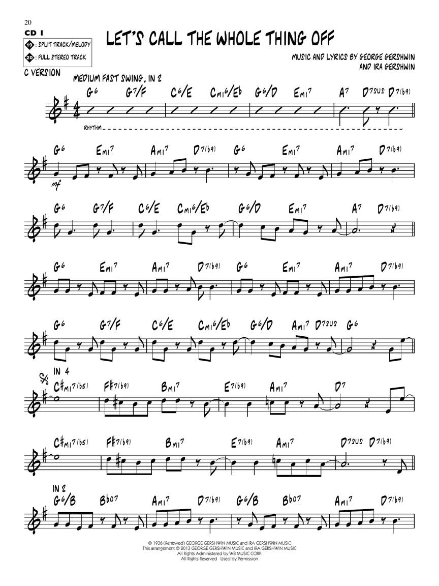 George Gershwin - Jazz Play Along Volume 45 Book/2Cd