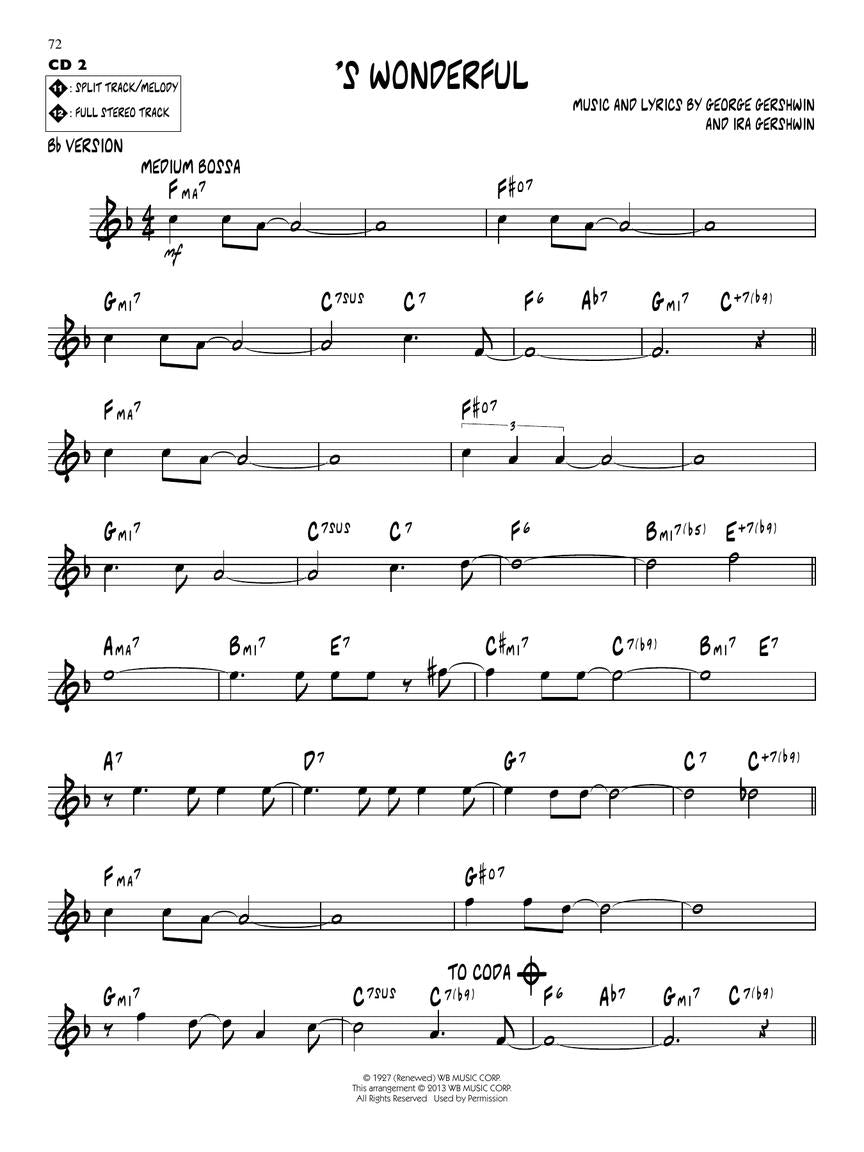 George Gershwin - Jazz Play Along Volume 45 Book/2Cd