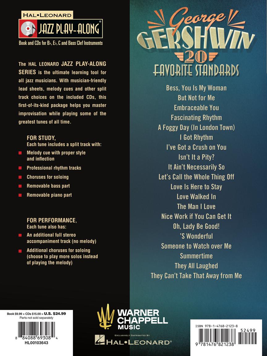 George Gershwin - Jazz Play Along Volume 45 Book/2Cd