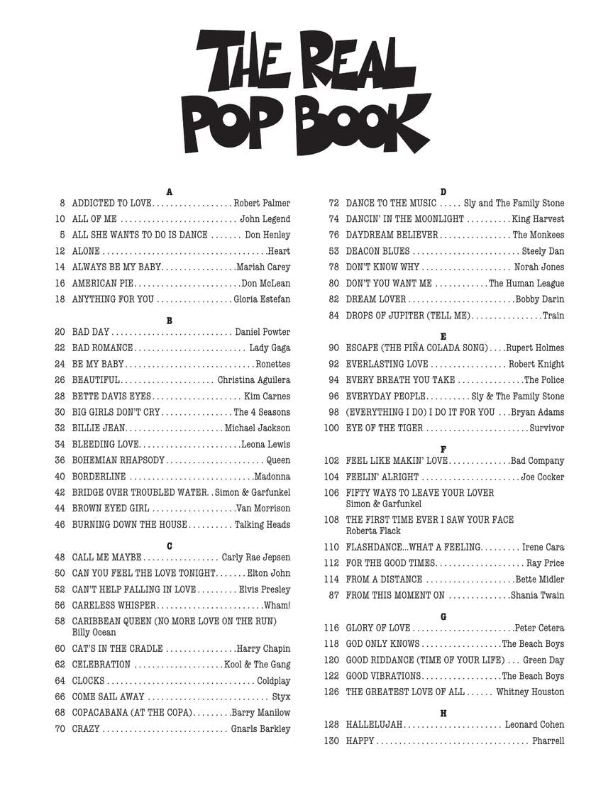 Real Pop Book Volume 1 - C Instruments Spiral Bound (200 Songs)