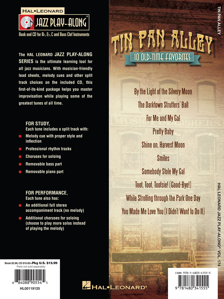 Tin Pan Alley Jazz Play Along Volume 174 Book/Cd