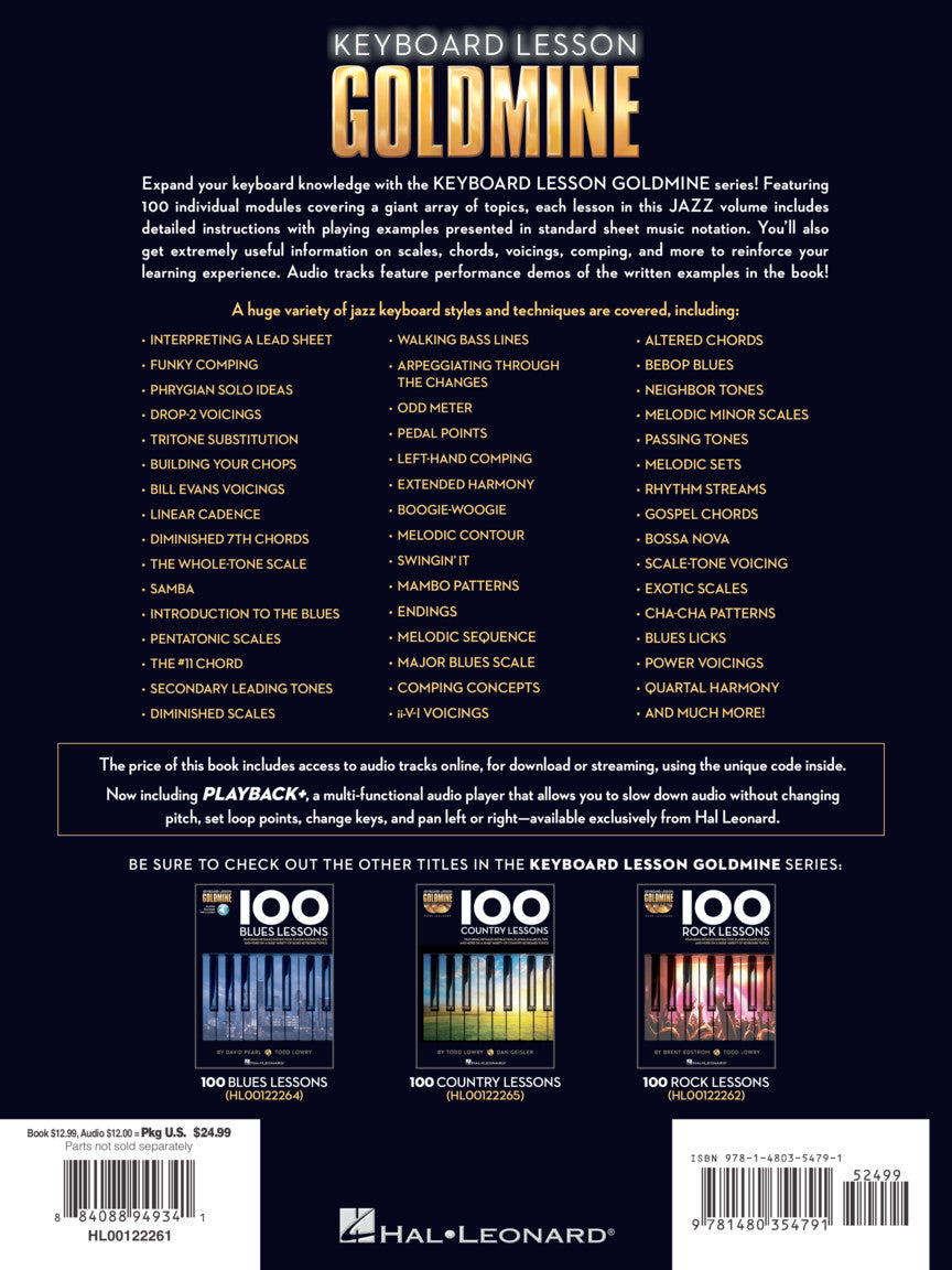 100 Jazz Lessons Goldmine Series Keyboard Book/Ola