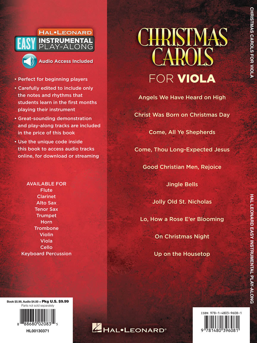 Christmas Carols For Viola Book/Ola
