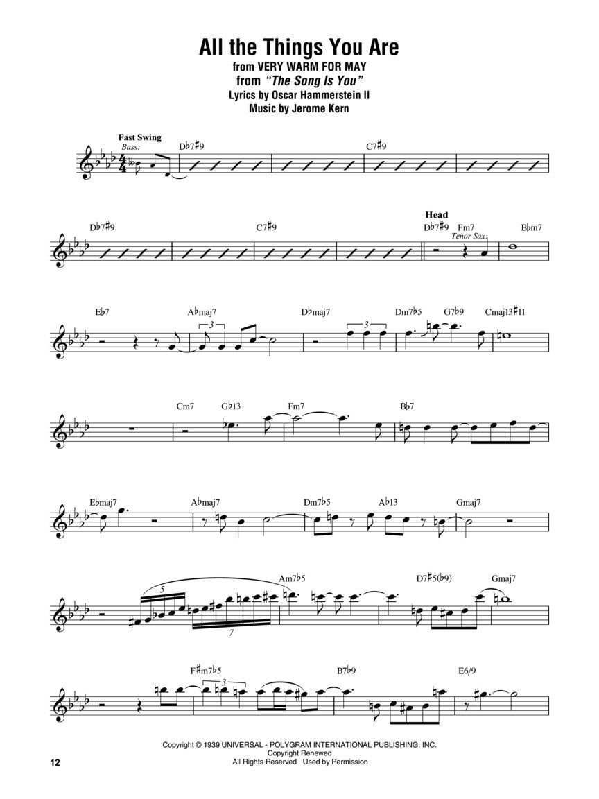 Stan Getz Omnibook For C Instruments (54 Songs)
