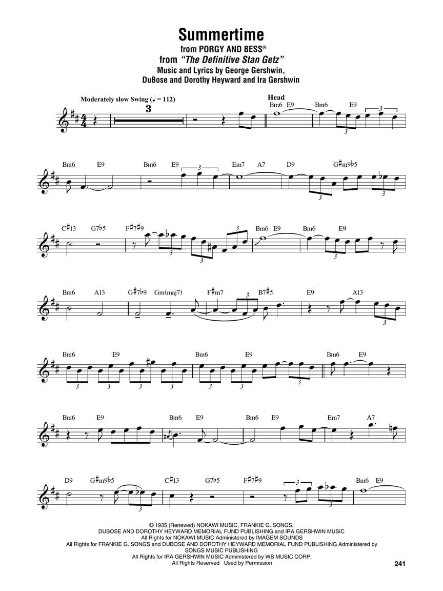Stan Getz Omnibook - B Flat Instruments