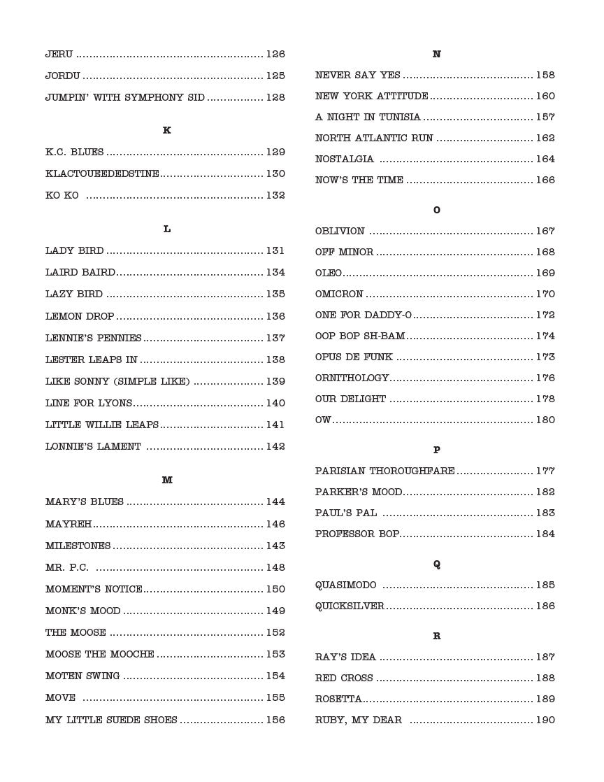 The Real Bebop Book - C Instruments (200 Songs)