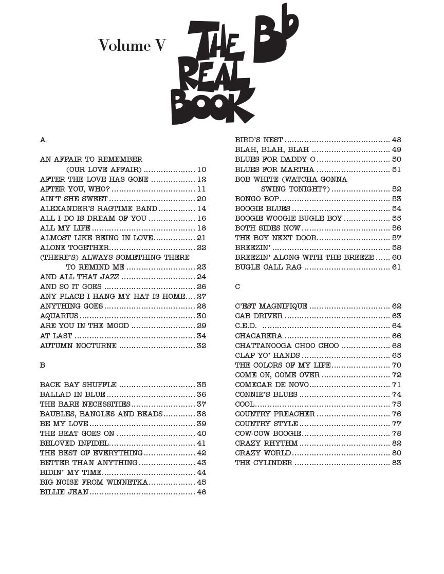 The Real Book Volume 5 - B Flat Instrument Edition (400 Songs)