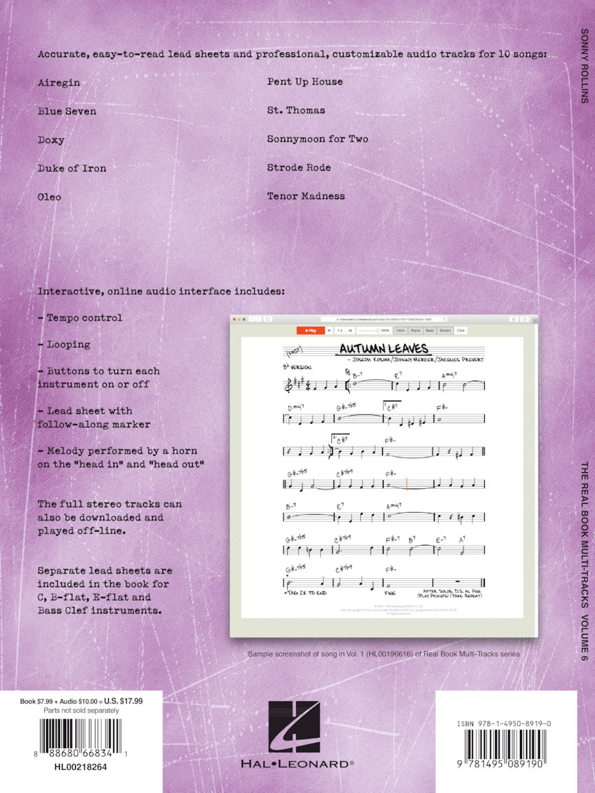 Sonny Rollins Play Along - Volume 6 Book/Olm