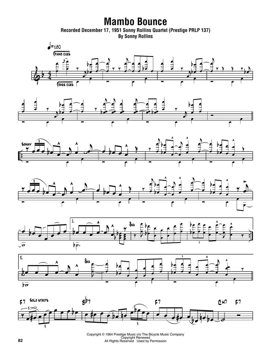 Sonny Rollins Omnibook C Instruments