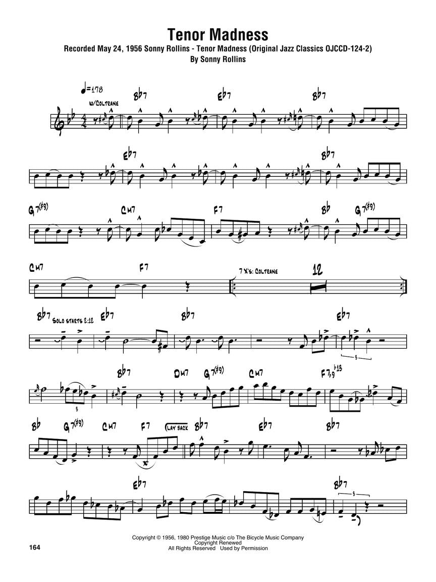 Sonny Rollins Omnibook C Instruments