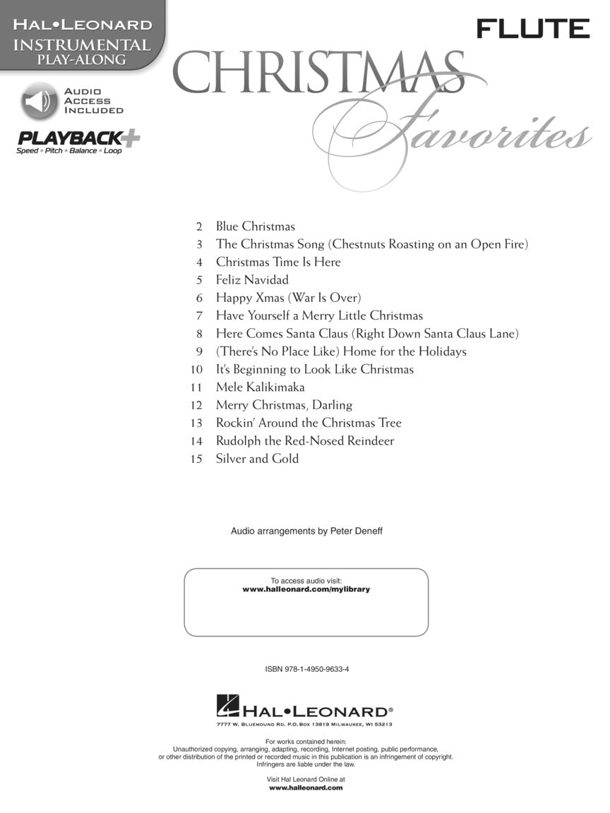 Christmas Favorites For Flute Play Along Book/Ola
