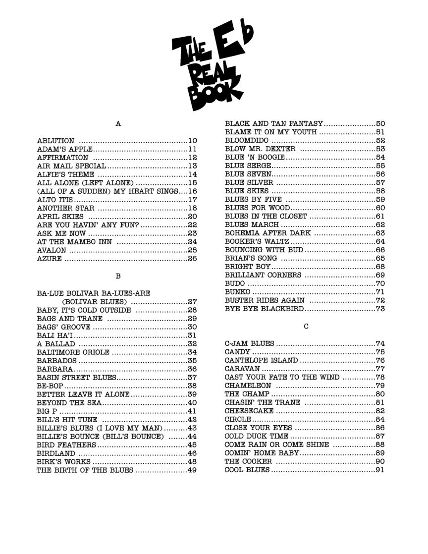 The Real Book Volume 2 - E Flat Edition