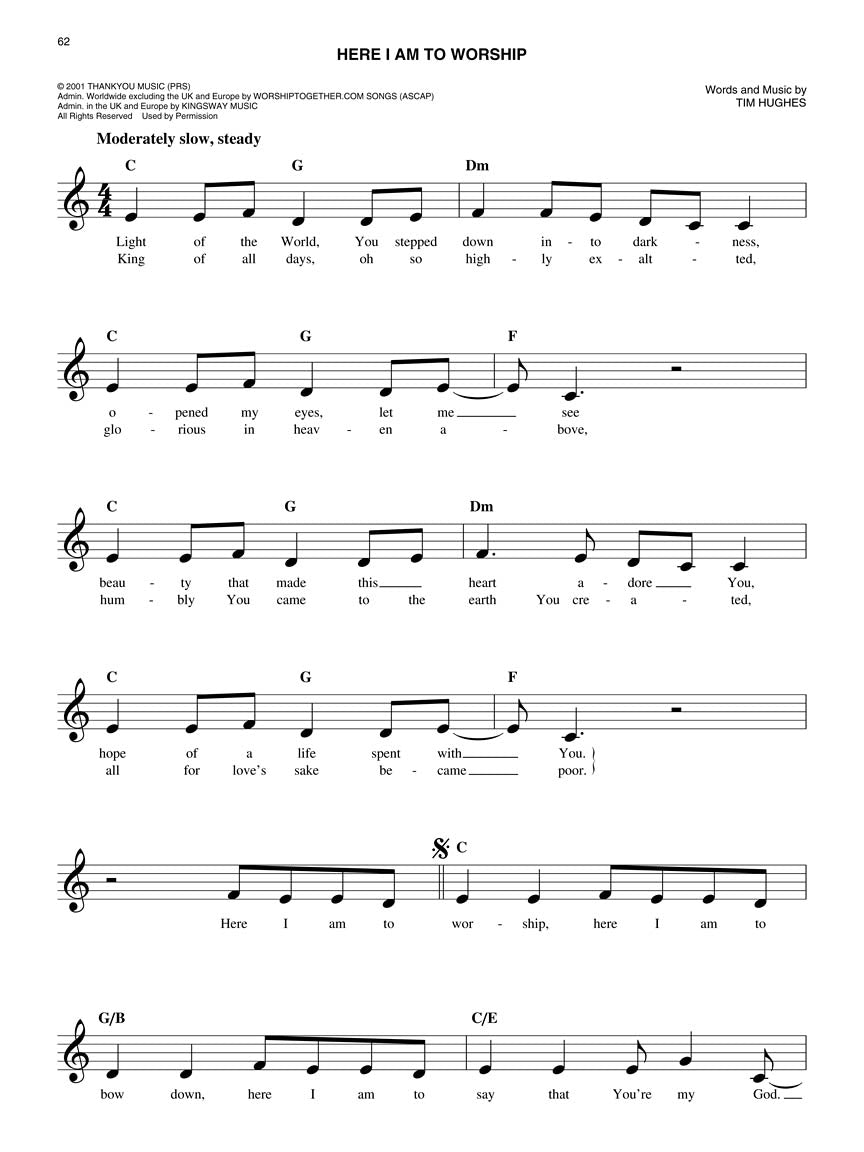 Easy Worship Fake Book - 100 Songs In Key Of C