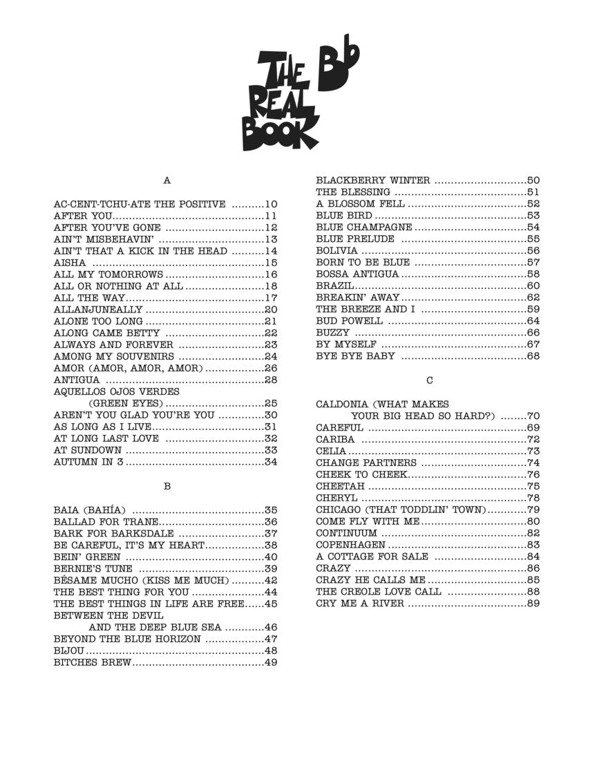 The Real Book Volume 3 - B Flat Edition (400 Songs)
