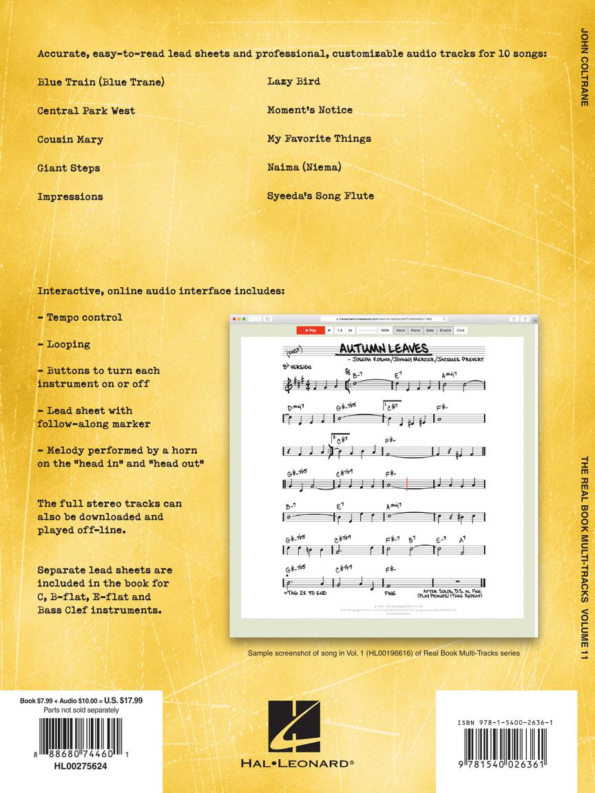 John Coltrane Play Along Volume 11 Book/Ola