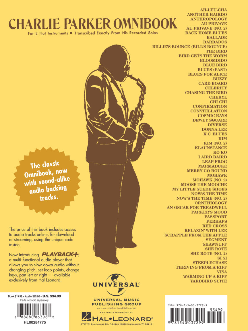 Charlie Parker Omnibook Volume 1 - E Flat Instruments Book/Ola
