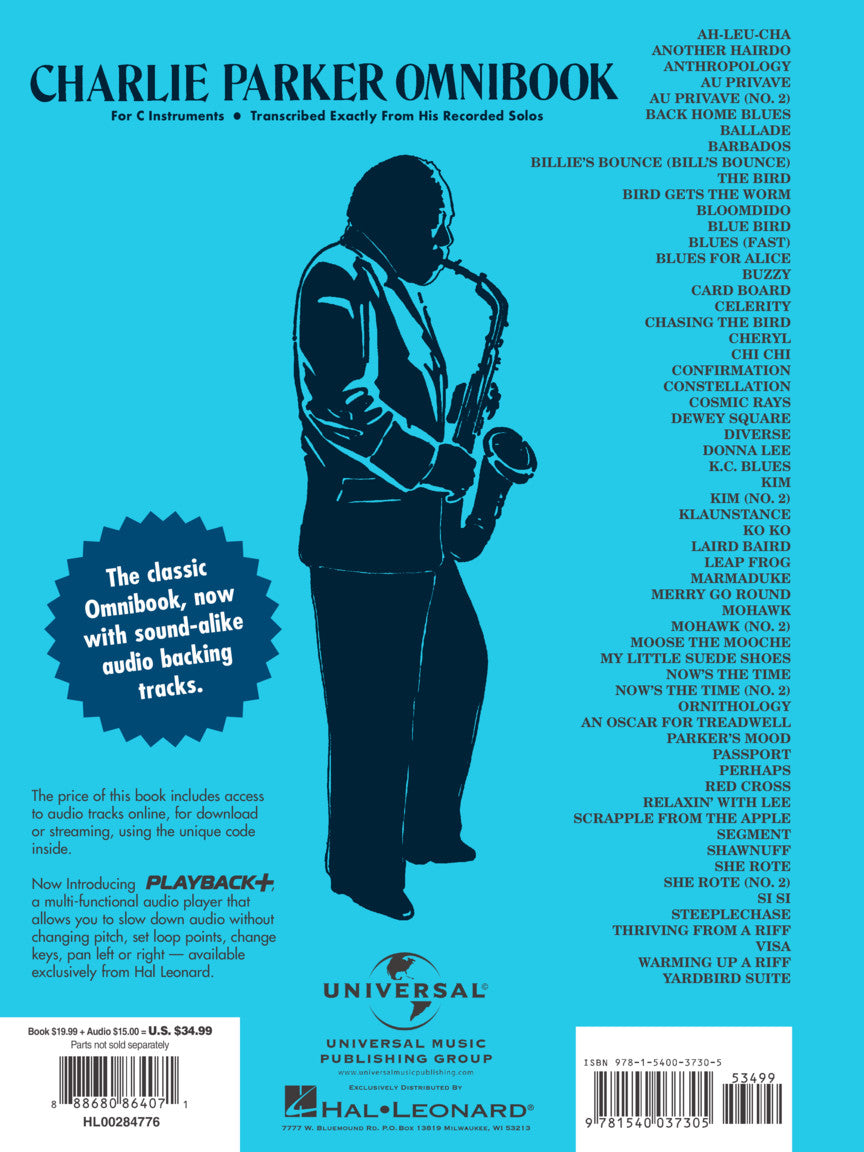Charlie Parker Omnibook Volume 1 - For C Instruments Book/Ola (60 Songs)