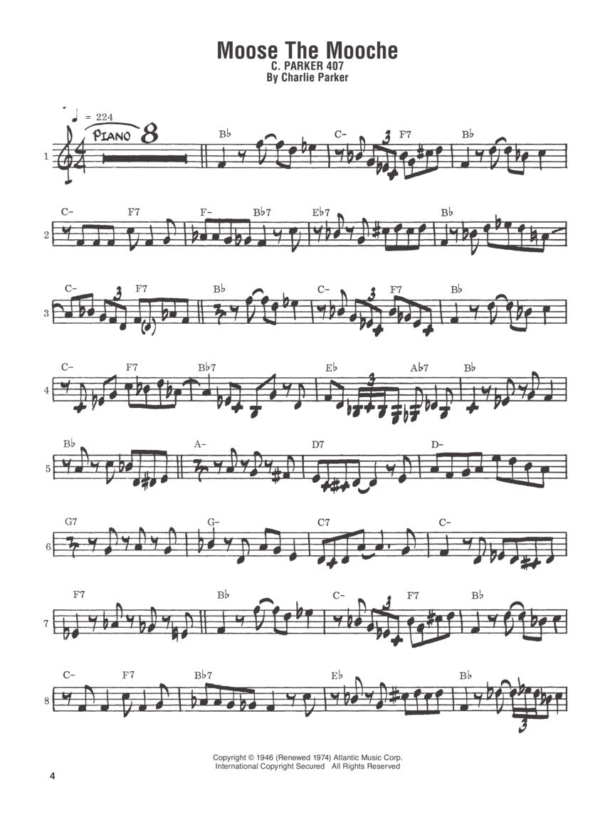 Charlie Parker Omnibook Volume 1 - For C Instruments Book/Ola (60 Songs)