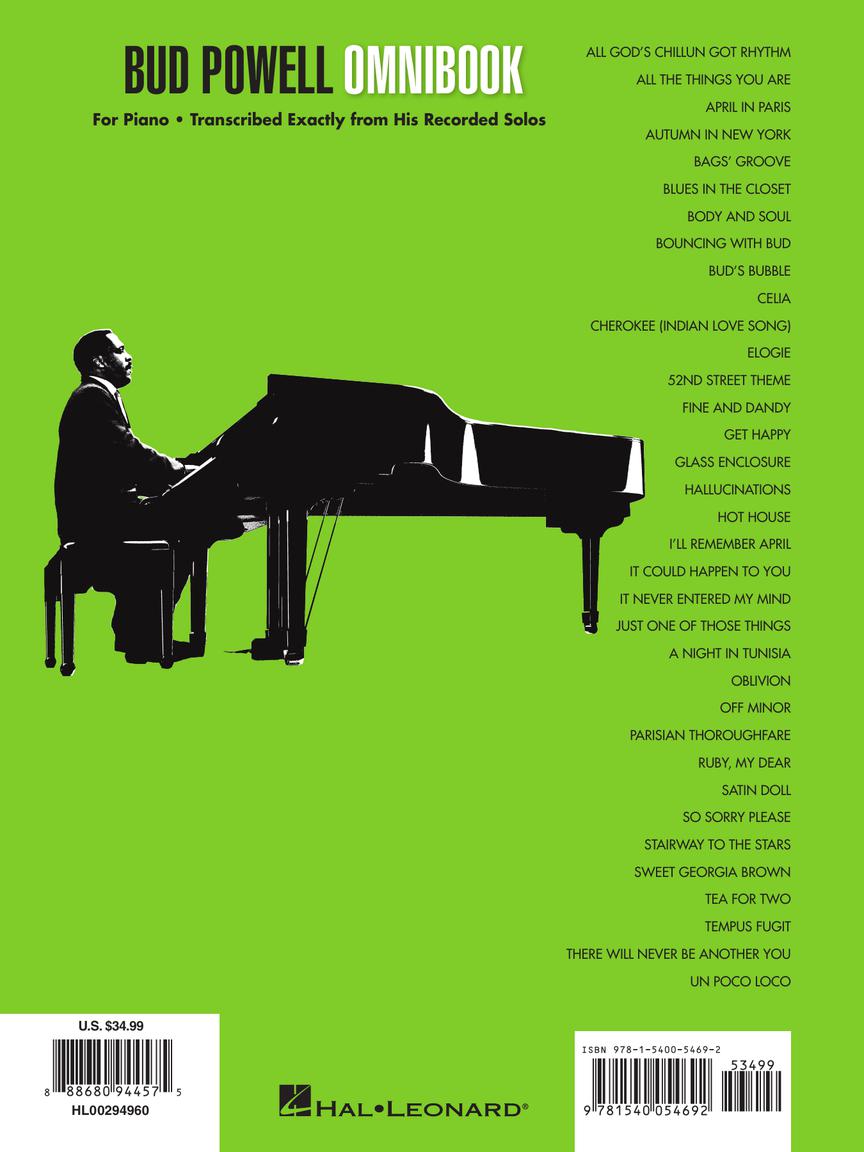 Bud Powell - Omnibook for Piano (35 Songs)