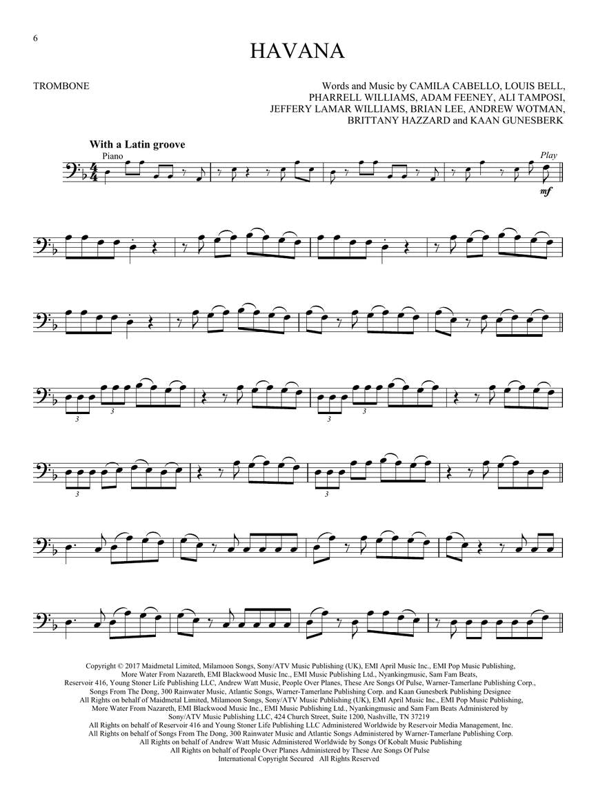 12 Hot Singles For Trombone Play Along Book/Ola