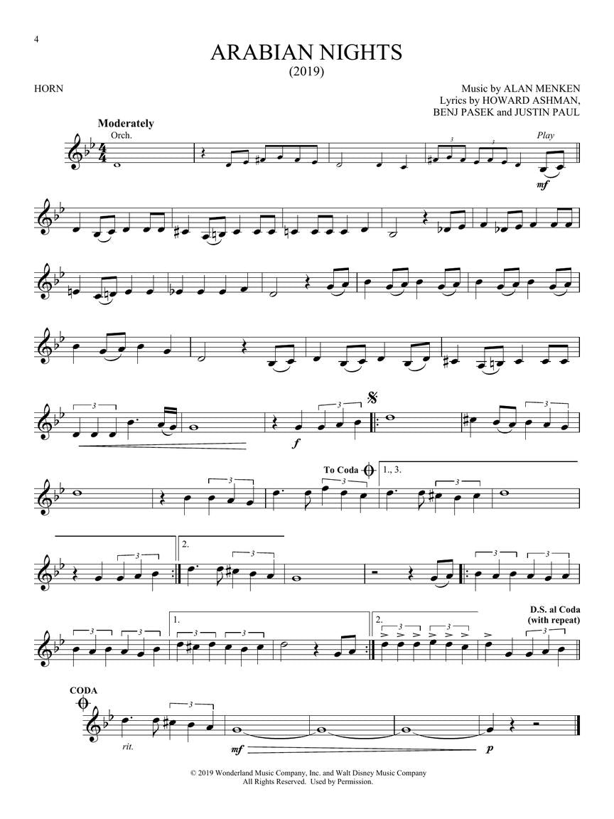 Aladdin For Horn Play Along Book/Ola