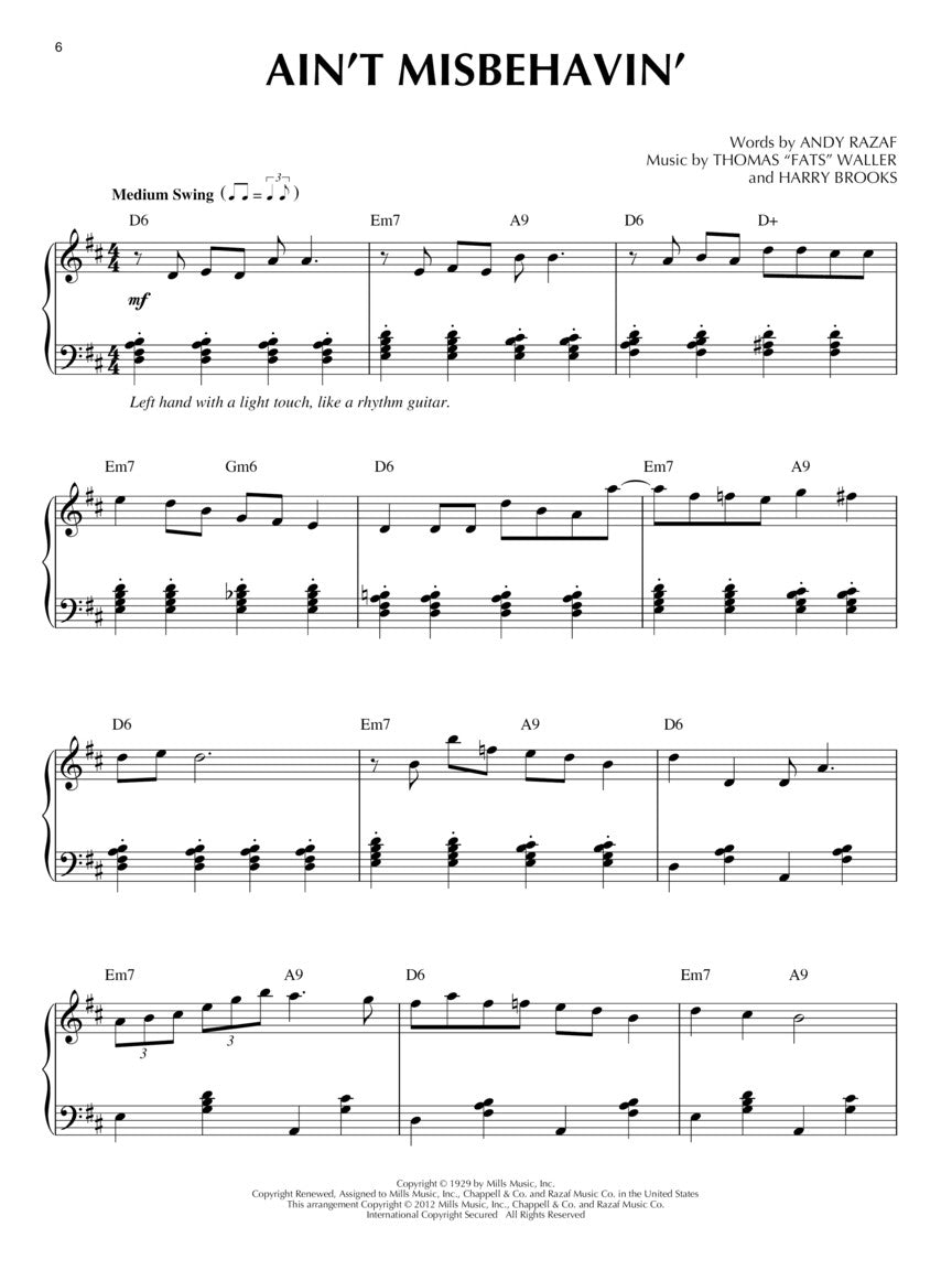 Gypsy Jazz - Jazz Piano Solos Volume 20 Book