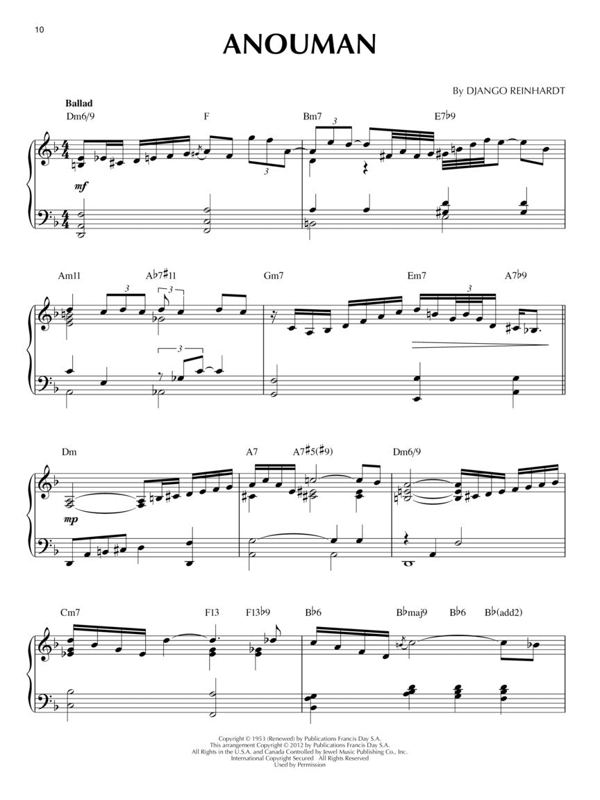 Gypsy Jazz - Jazz Piano Solos Volume 20 Book