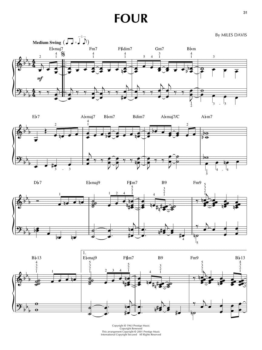 Bebop Jazz -  Jazz Piano Solos Volume 4 2nd Edition Book