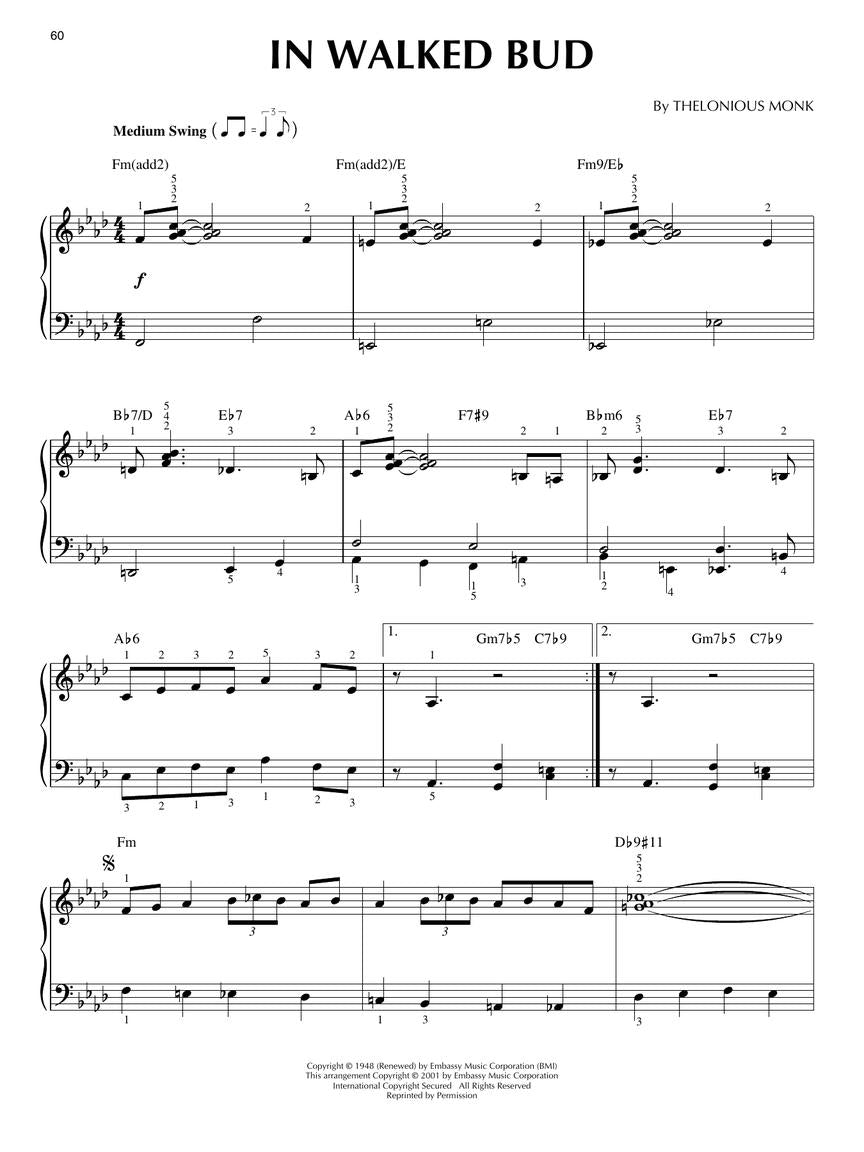 Bebop Jazz -  Jazz Piano Solos Volume 4 2nd Edition Book