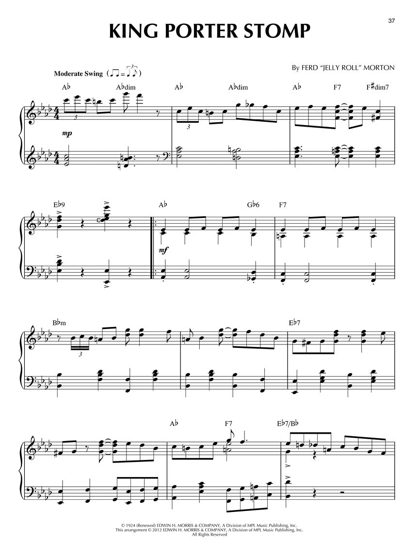 New Orleans Jazz Piano Solos Series Volume 21 Book