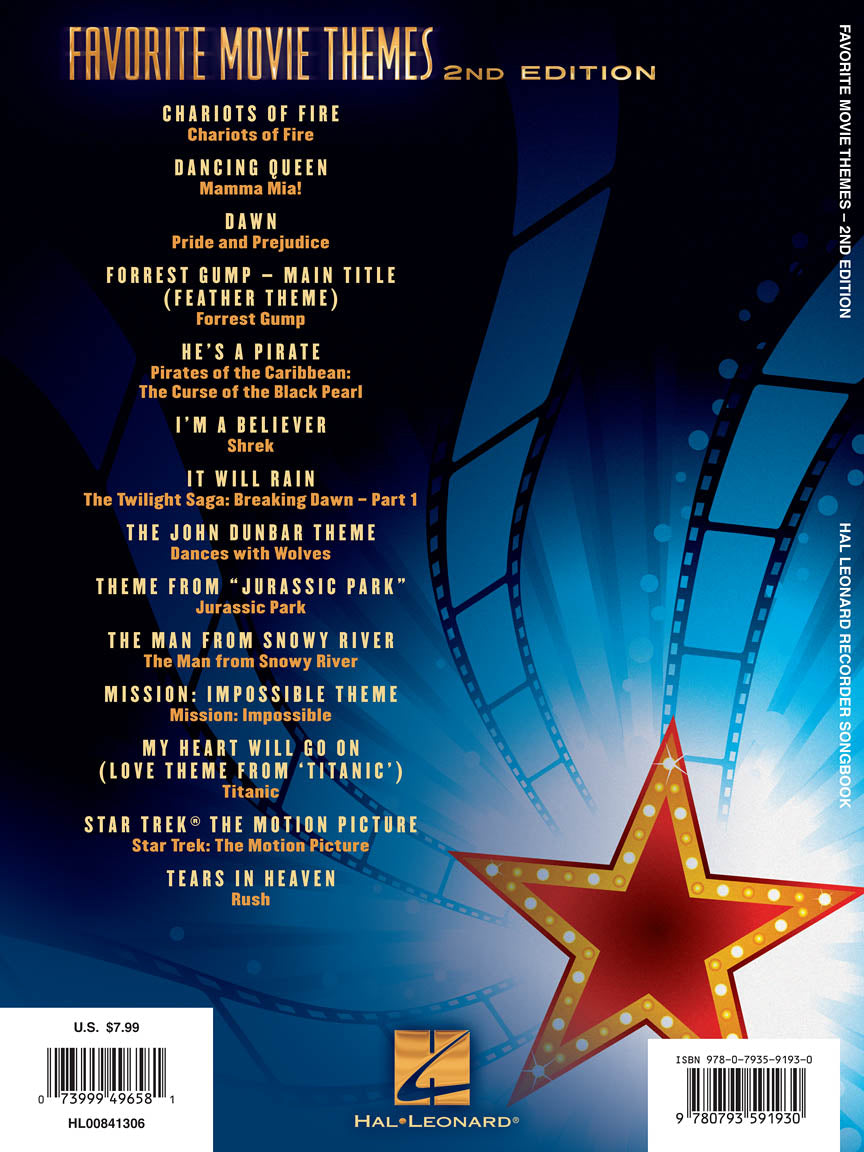 Favorite Movie Themes For Recorder 2nd Edition Book